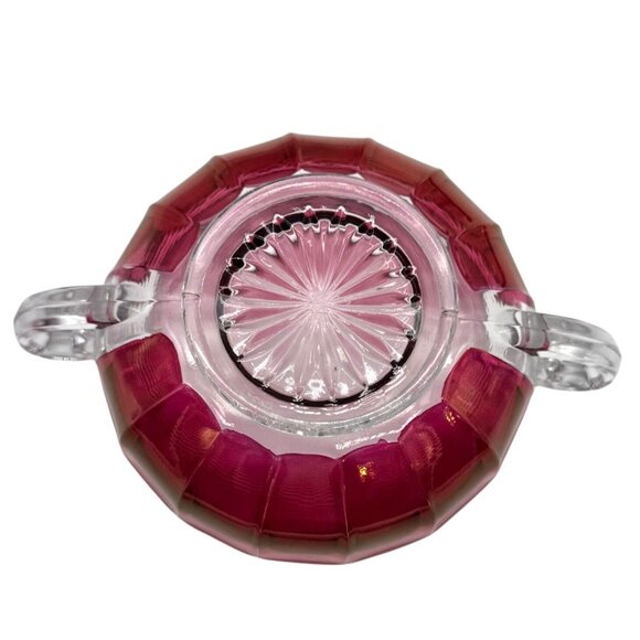 Vintage Westmorland Hand-Painted Ruby Glass Candy Dish Lid Floral Signed 1977 - Picture 9 of 9